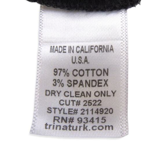 Trina Turk Women's Button Front Aline Skirt Size 8 Black Cotton Spandex Pleated - Picture 10 of 12